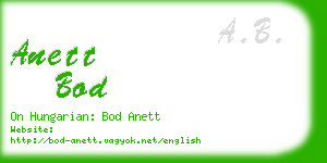 anett bod business card